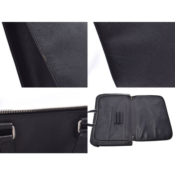 Prada Black Saffiano Business Bag Briefcase Document - Picture 8 of 9